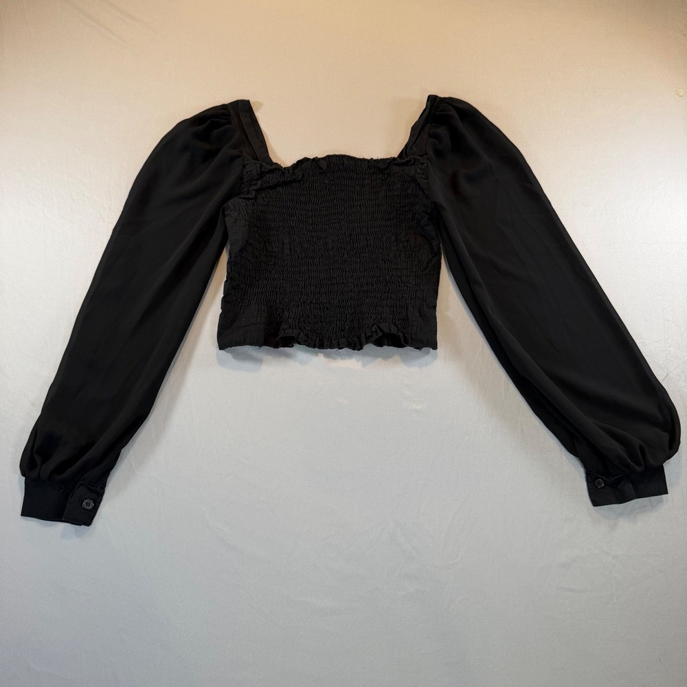 Crop Top Puff Sleeve Black Smock 8 Whimsigoth Ethereal Boho‎ Dark Fairy Romantic